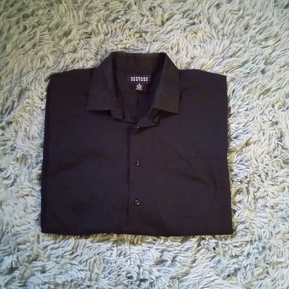 Bergamo NY Blk Button Down Shirt Sz XL(17-17.5)